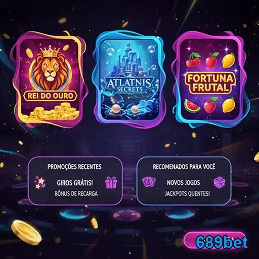 Logotipo do 689bet apresentando o Rei do Ouro Atlantis Fortuna em design vibrante.